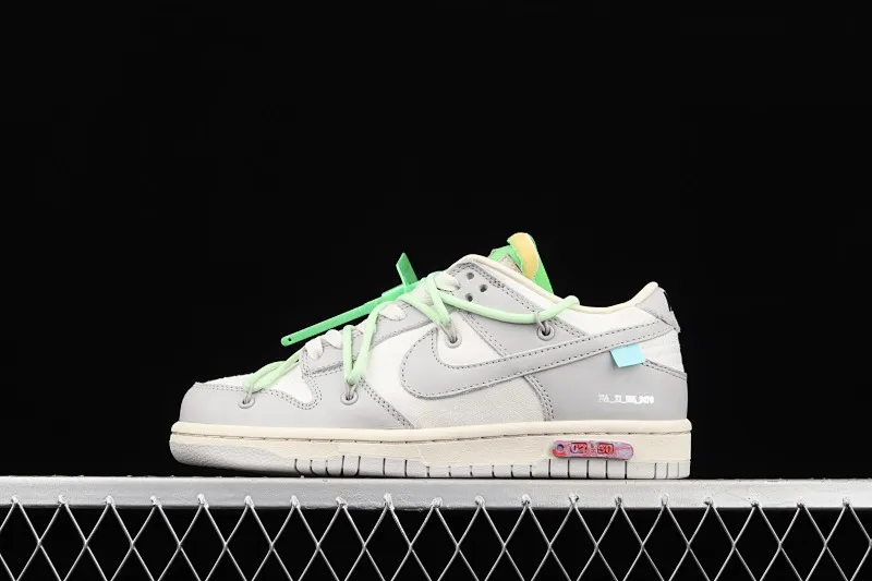 All Categories Nk SB Dunk Series Nk SB Dunk Low Low-top Sneakers Pure Original Version OF x Nk Dunk Low “04 of 50” OW White Gray Casual Sports Skateboard Shoes DM1602-108